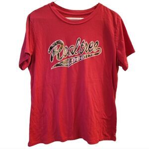 Realtree Women's Short Sleeve Camo Logo Babydoll T-Shirt - Pink, XL